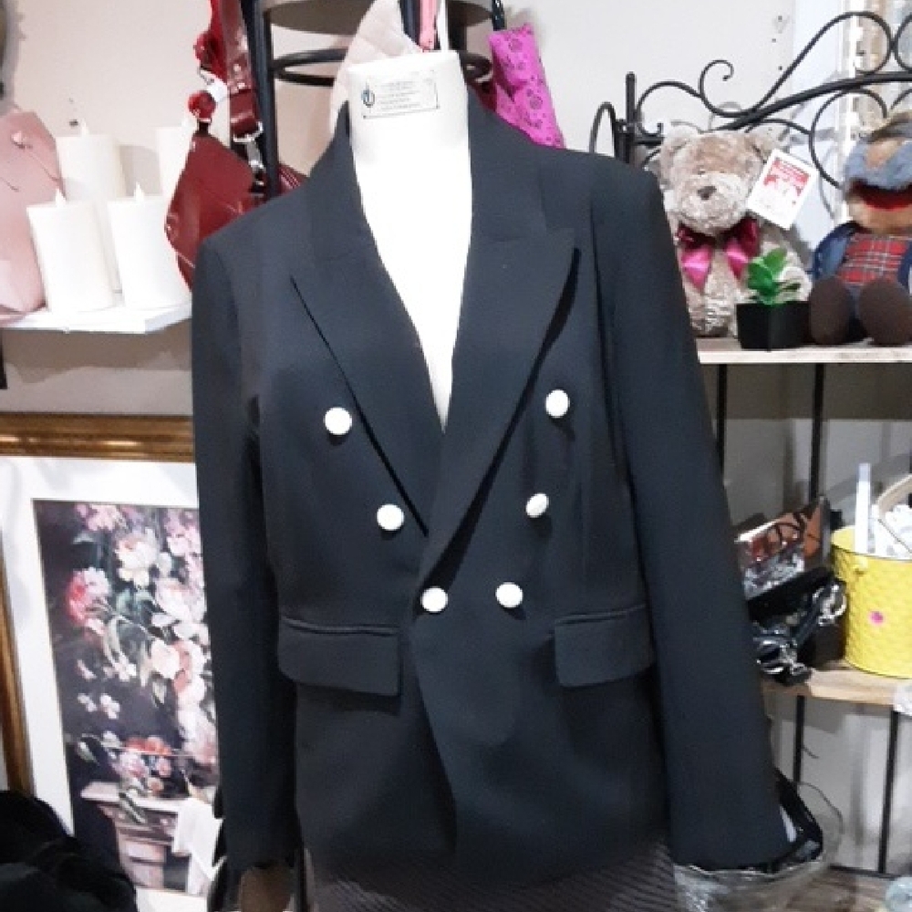 Women's Black Double-Breasted Blazer